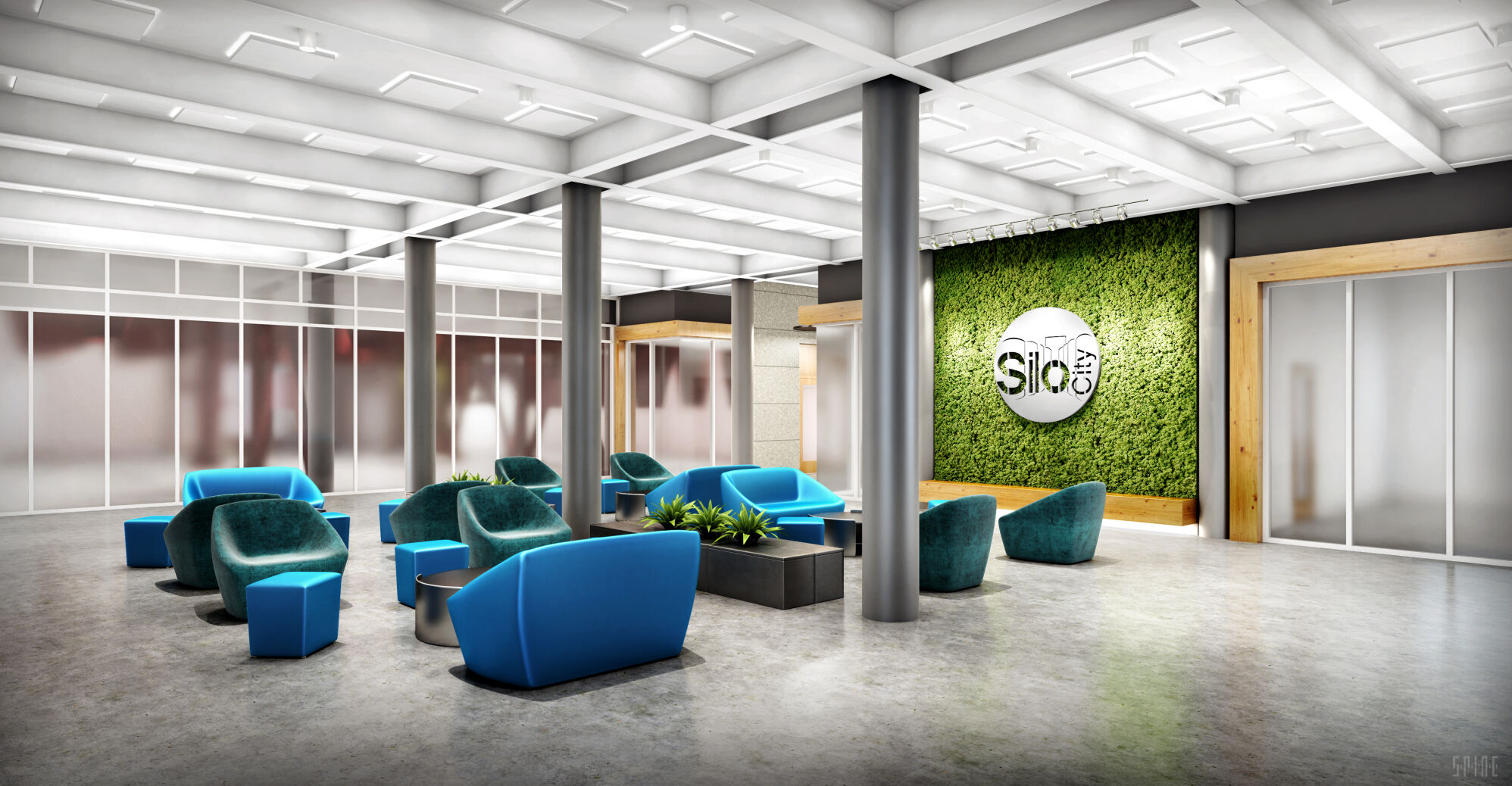Silo City renovation interior rendering
